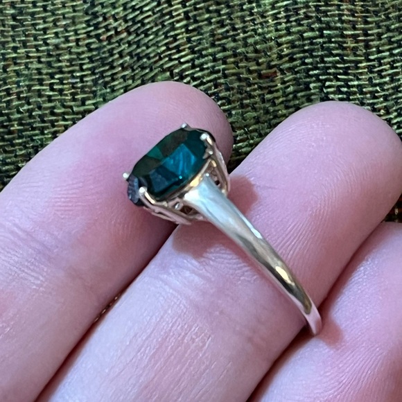 Chuck Clemency Green Emerald Sterling Silver 925 Designer Size 5 3/4 Ring - Picture 3 of 6